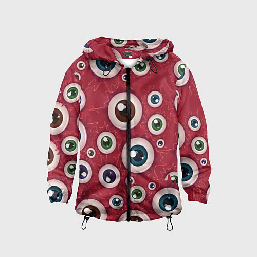 Детская ветровка Множество жутких глаз / 3D-Черный – фото 1