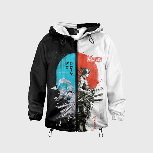 Детская ветровка Зоро в инверсии - One Piece / 3D-Черный – фото 1