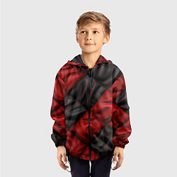 Ветровка с капюшоном детская Red black luxury, цвет: 3D-черный — фото 2