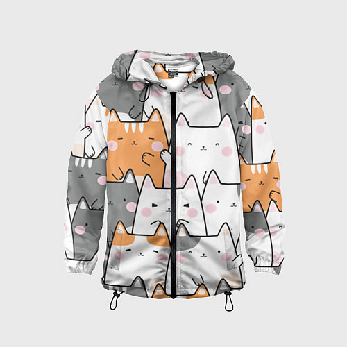Детская ветровка Семья котиков / 3D-Черный – фото 1