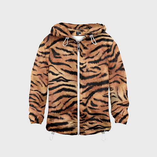 Детская ветровка Полосатая шкура тигра / 3D-Белый – фото 1