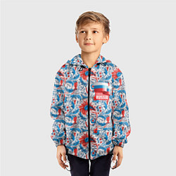 Ветровка с капюшоном детская Russia pattern, цвет: 3D-черный — фото 2