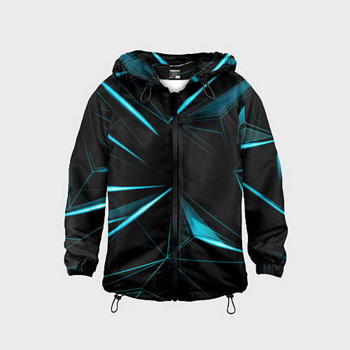 Детская ветровка Light blue hexagon / 3D-Черный – фото 1
