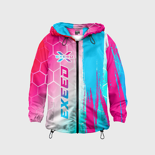 Детская ветровка Exeed neon gradient style: по-вертикали / 3D-Черный – фото 1