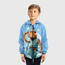 Ветровка с капюшоном детская Карасьь из Фортнайт, цвет: 3D-черный — фото 2