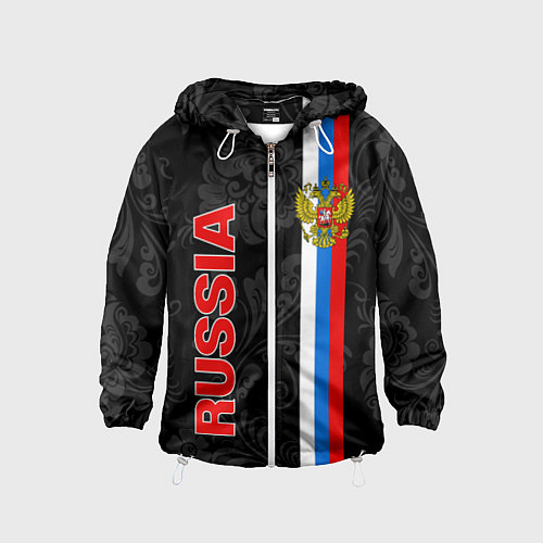 Детская ветровка Russia black style / 3D-Белый – фото 1