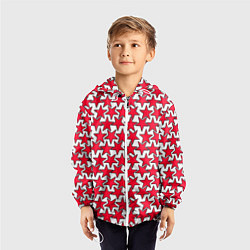 Ветровка с капюшоном детская Ретро звёзды красные, цвет: 3D-белый — фото 2