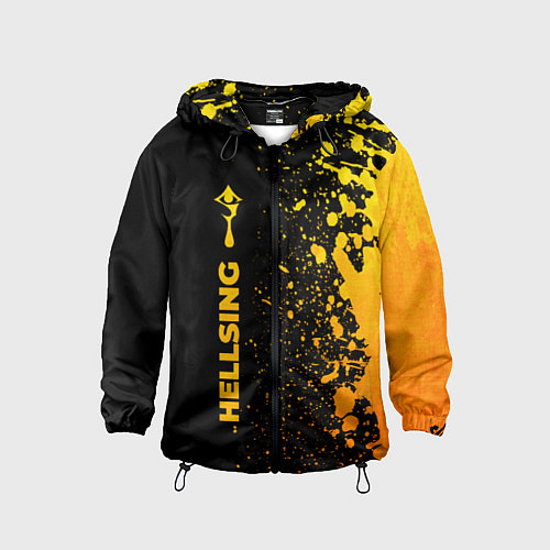 Детская ветровка Hellsing - gold gradient: по-вертикали / 3D-Черный – фото 1