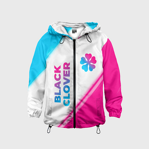 Детская ветровка Black Clover neon gradient style: надпись, символ / 3D-Черный – фото 1