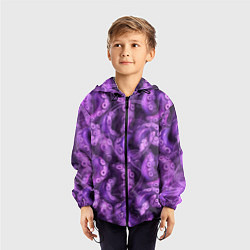 Ветровка с капюшоном детская Фиолетовые щупальца и дым, цвет: 3D-черный — фото 2