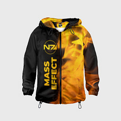 Ветровка с капюшоном детская Mass Effect - gold gradient: по-вертикали, цвет: 3D-черный