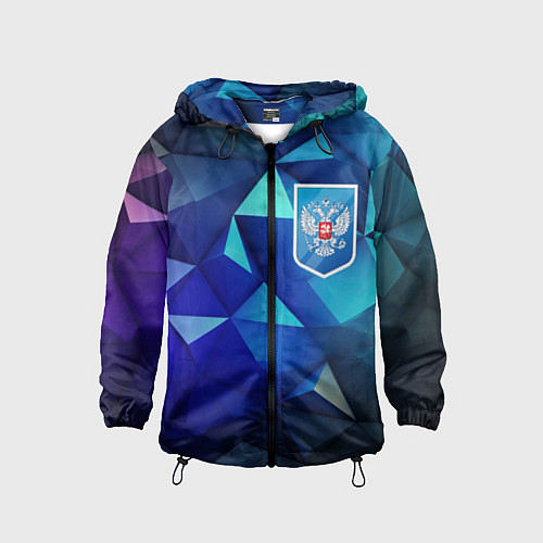 Детская ветровка Russia blue abstract / 3D-Черный – фото 1