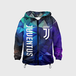 Ветровка с капюшоном детская Juventus logo blue, цвет: 3D-черный