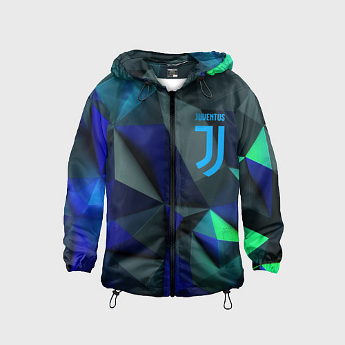 Детская ветровка Juventus blue abstract logo / 3D-Черный – фото 1