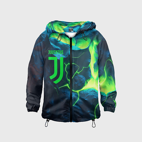 Детская ветровка Juventus green neon / 3D-Черный – фото 1