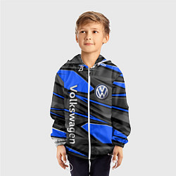 Ветровка с капюшоном детская Вольцваген - спортивная униформа, цвет: 3D-белый — фото 2