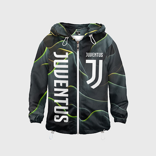 Детская ветровка Juventus dark green logo / 3D-Белый – фото 1