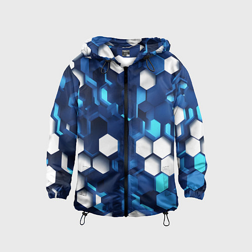 Детская ветровка Cyber hexagon Blue / 3D-Черный – фото 1