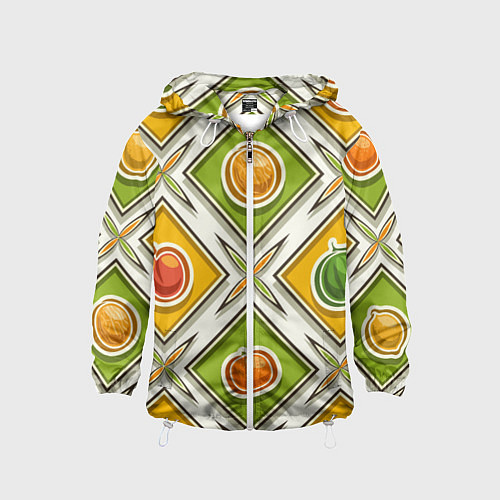 Детская ветровка Fruits and berries pattern / 3D-Белый – фото 1