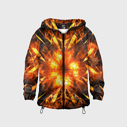 Ветровка с капюшоном детская Fire abstract, цвет: 3D-черный