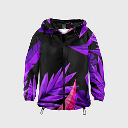 Ветровка с капюшоном детская Floral composition - neon, цвет: 3D-черный