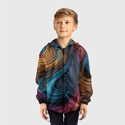 Ветровка с капюшоном детская Gradient madness, цвет: 3D-черный — фото 2