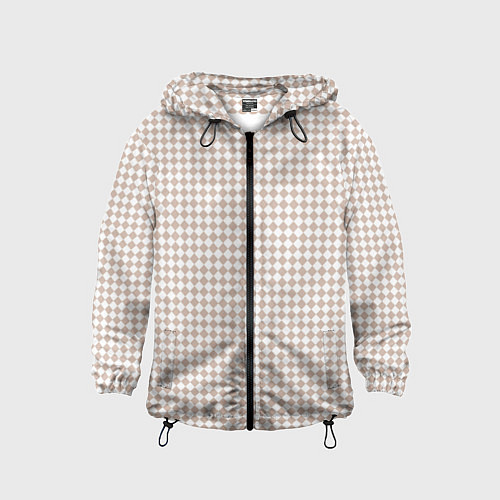 Детская ветровка Шахматка бело-бежевый / 3D-Черный – фото 1