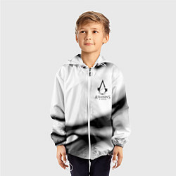Ветровка с капюшоном детская Assassins Creed logo texture, цвет: 3D-белый — фото 2