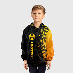 Ветровка с капюшоном детская Fallout - gold gradient: по-вертикали, цвет: 3D-черный — фото 2