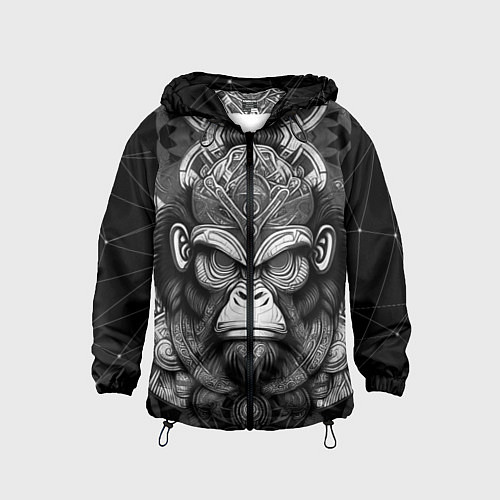 Детская ветровка Кинг Конг король обезьян на фоне созвездия / 3D-Черный – фото 1