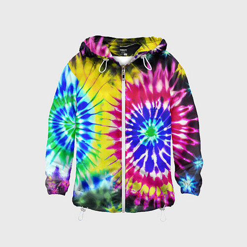 Детская ветровка Colorful floral composition - tie-dye / 3D-Белый – фото 1