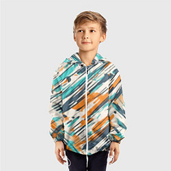 Ветровка с капюшоном детская Абстракция разноцветная, цвет: 3D-белый — фото 2