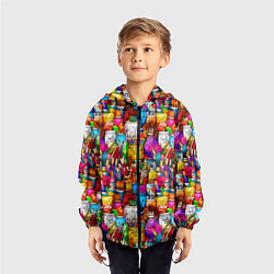 Ветровка с капюшоном детская Набор художника, цвет: 3D-черный — фото 2