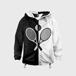 Детская ветровка Теннис - чёрно белое