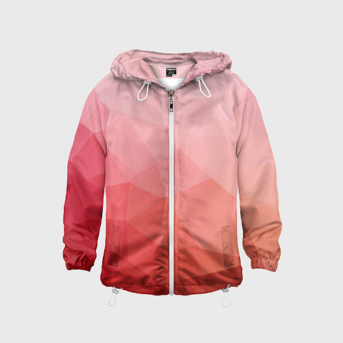 Детская ветровка Абстракция с градиентом полигональная / 3D-Белый – фото 1