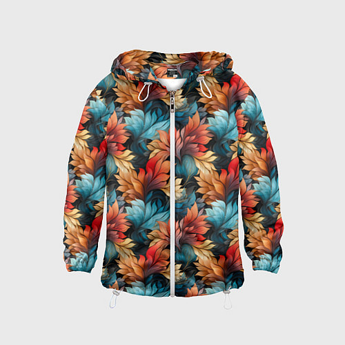 Детская ветровка Нарисованная трава паттерн / 3D-Белый – фото 1