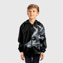 Ветровка с капюшоном детская Дымный волк, цвет: 3D-черный — фото 2