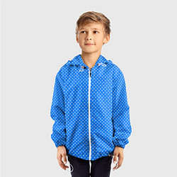 Ветровка с капюшоном детская Сиреневый в белый горошек, цвет: 3D-белый — фото 2