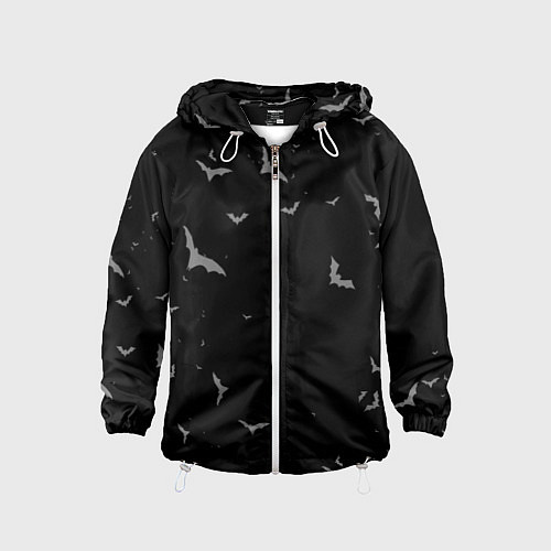 Детская ветровка Летучие мыши на черном небе / 3D-Белый – фото 1