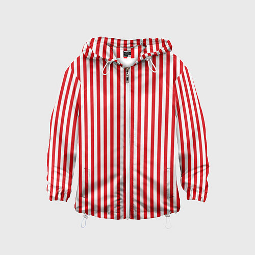 Детская ветровка Красная полоса / 3D-Белый – фото 1