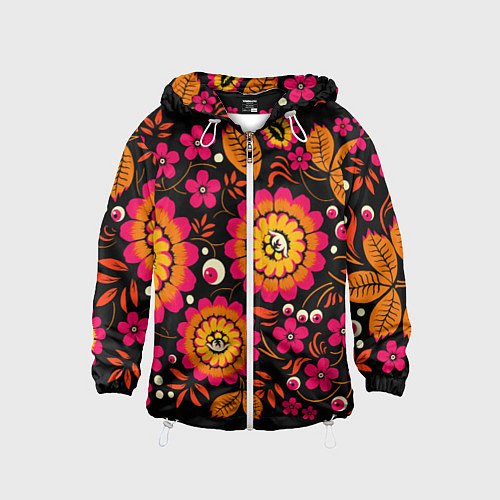 Детская ветровка Хохлома параноидальная / 3D-Белый – фото 1