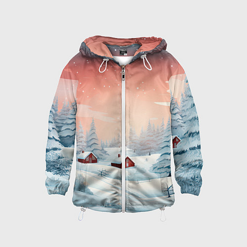 Детская ветровка Погружение в зимнюю атмосферу / 3D-Белый – фото 1