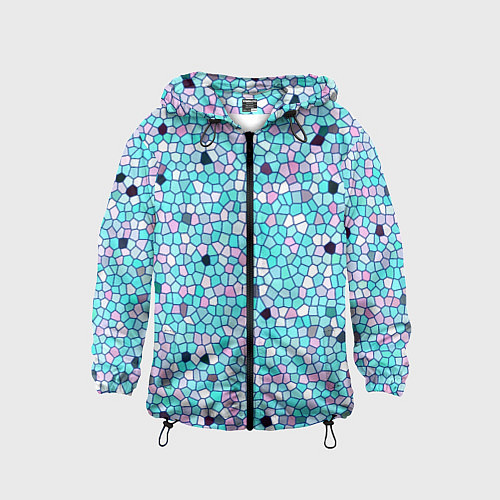 Детская ветровка Мозаика розово-голубая / 3D-Черный – фото 1