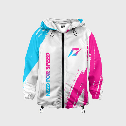 Детская ветровка Need for Speed neon gradient style вертикально / 3D-Черный – фото 1