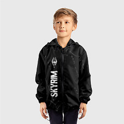 Ветровка с капюшоном детская Skyrim glitch на темном фоне по-вертикали, цвет: 3D-черный — фото 2