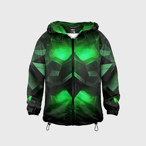 Детская ветровка Абстрактное царство зелени / 3D-Черный – фото 1