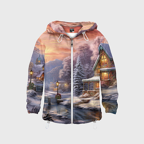 Детская ветровка Зима в городе / 3D-Белый – фото 1