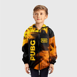 Ветровка с капюшоном детская PUBG - gold fire gradient, цвет: 3D-черный — фото 2