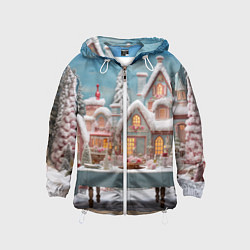 Детская ветровка Снежный день в городе