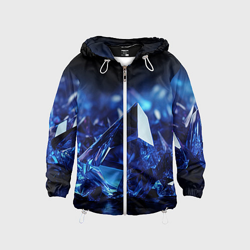 Детская ветровка Синие прозрачные алмазы / 3D-Белый – фото 1